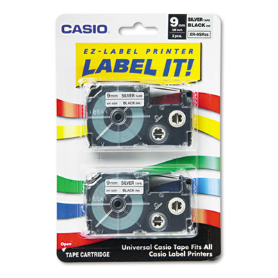 Color Label Maker on Tape Cassettes For Kl Label Makers  9mm X 26ft  Black On Silver  2