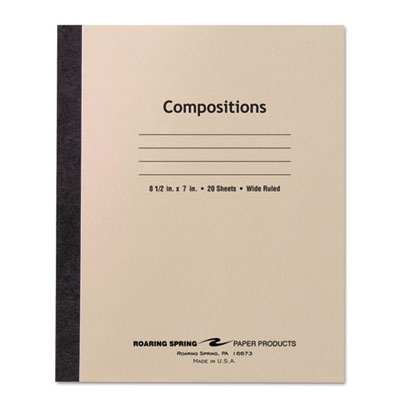Thick Printer Paper on Stitched Composition Book  Wide Rule  8 1 2 X 7  We  20 Sheets Pad