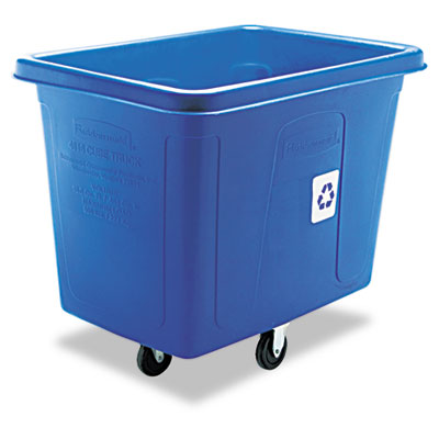 Computer Component Recycling on Recycling Cube Truck  Rectangular  Polyethylene  500 Lb Cap  Blue