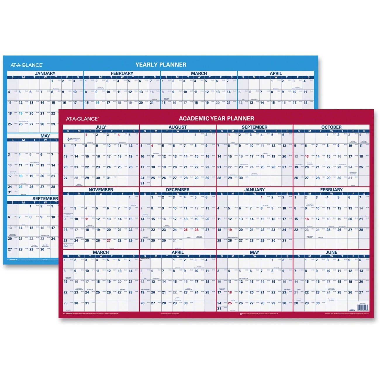 2sided Horizontal Erase Wall Planner ACCO Brands Corporation PM200S28