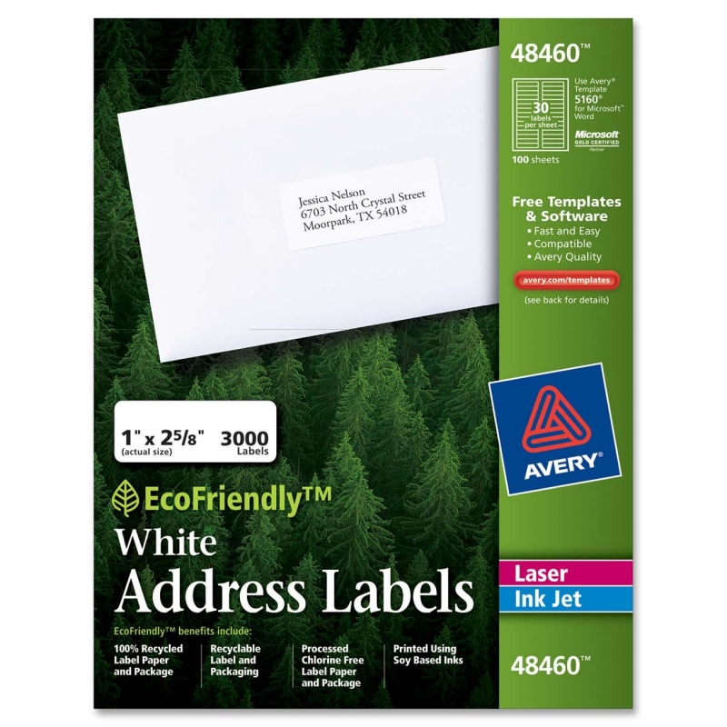 Address Label Avery Dennison 5160 AVE5160