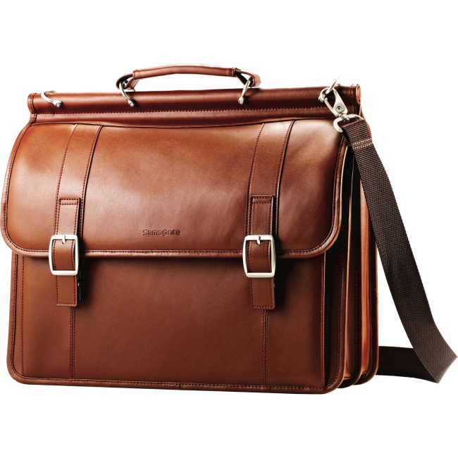 samsonite leather flapover