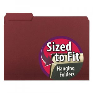 Smead Interior File Folders, 1/3-Cut Tabs, Letter Size, Maroon, 100/Box SMD10275 10275