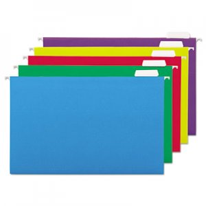 Universal Deluxe Bright Color Hanging File Folders, Legal Size, 1/5-Cut Tab, Assorted, 25/Box UNV14221 UNV14221EE