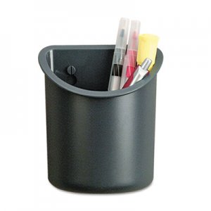 Universal Recycled Plastic Cubicle Single File Pocket Black