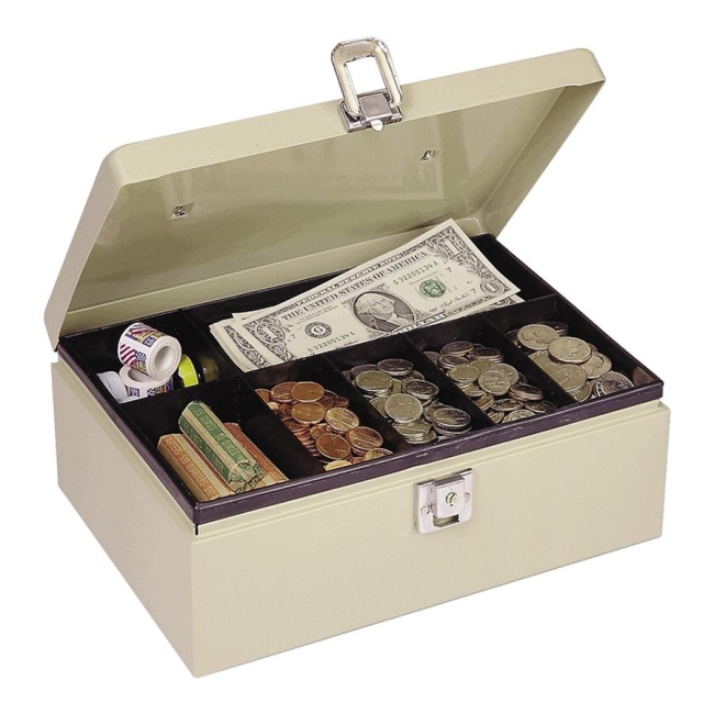 Steelmaster Extra Large Cash Box With Handles Key Lock Gray