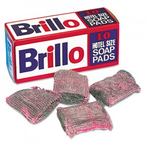 Brillo Hotel Size Steel Wool Soap Pad, 10/Box, 120/Carton PUXW240000CT SP1210BRILLO