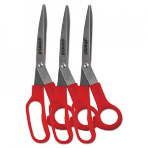 Scotch® Multi-Purpose Scissors, Pointed Tip, 7 Long, 3.38 Cut Length,  Gray/Red Straight Handle