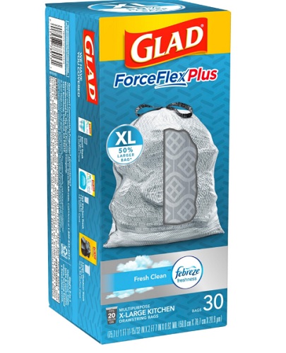 Glad ForceFlexPlus X-Large Kitchen Drawstring Trash Bags CLO78913