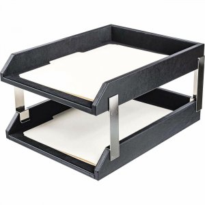 Dacasso Classic Leather Double Letter Trays A1022 DACA1022